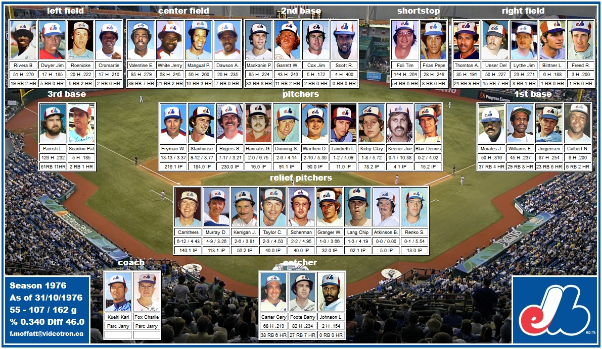 Mosaic of 1976 Montreal Expos