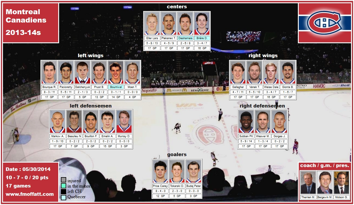 mosaic of the 2014 playoffs of Montreal Canadiens budaj price beaulieu bouillon emelin gorges murray markov subban weaver bournival moen bourque briere desharnais eller gallagher gionta pacioretty plekanec prust vanek weise therrien bergevin molson