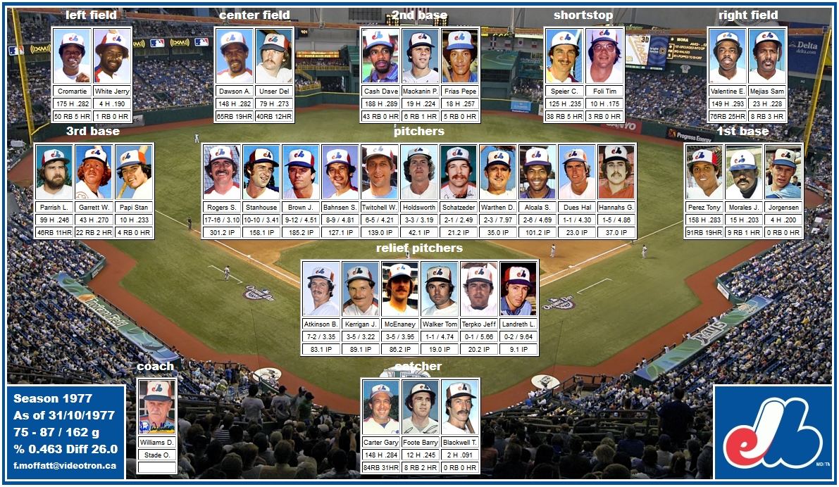 Mosaic of 1977 Montreal Expos